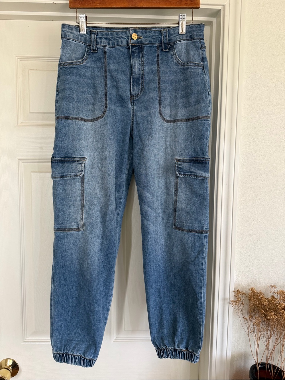 Celebrity Pink Denim Cargo Jogger Pants